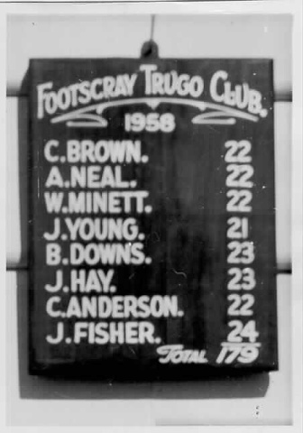 Footscray Scoreboard 1958
