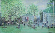 1966 Abbey paints Yarraville Trugo Pavilion.