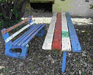 Red, White and Blue Garden Table - Yarraville Team colours