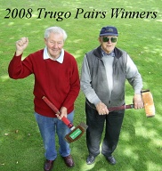 John McMahon and Jack Coldrey from the 'Yarraville Trugo Club' take out the 2008 Pairs title on Thursday, 27 March 2008 at the Brunswick Trugo Club